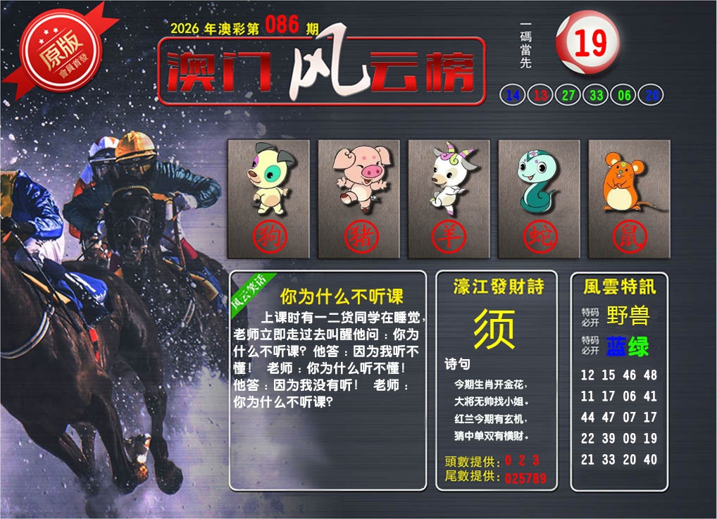 086期澳门风云榜[图]